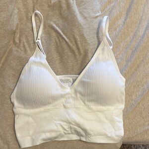 White Ribbed Women's Bralette